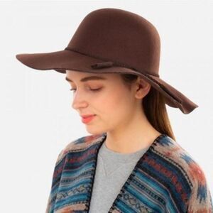 Wide Brim  Brown Hat with‎ Thin Braided Tassel Band Women's One Size